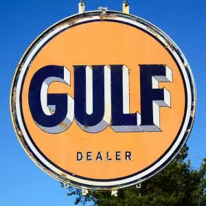Vintage Gulf dealer porcelain sign