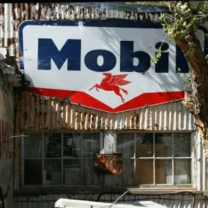 Vintage Mobil porcelain gas station sign